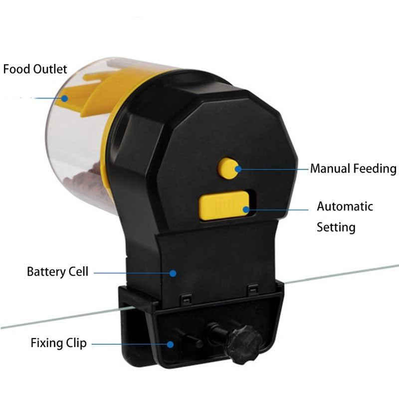 Electronic Automatic Fish Feeder | Hassle-Free Feeding with Programmable Timer | Suitable for Various Fish Food Shapes