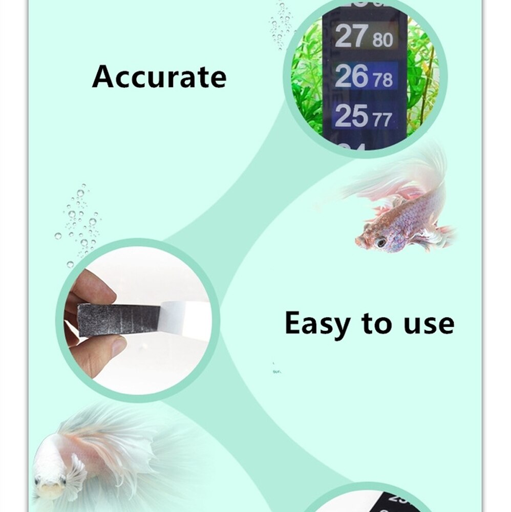Dual Scale Aquarium Thermometer | Fish Tank Liquid Fahrenheit Sticker | Digital Temperature Indicator