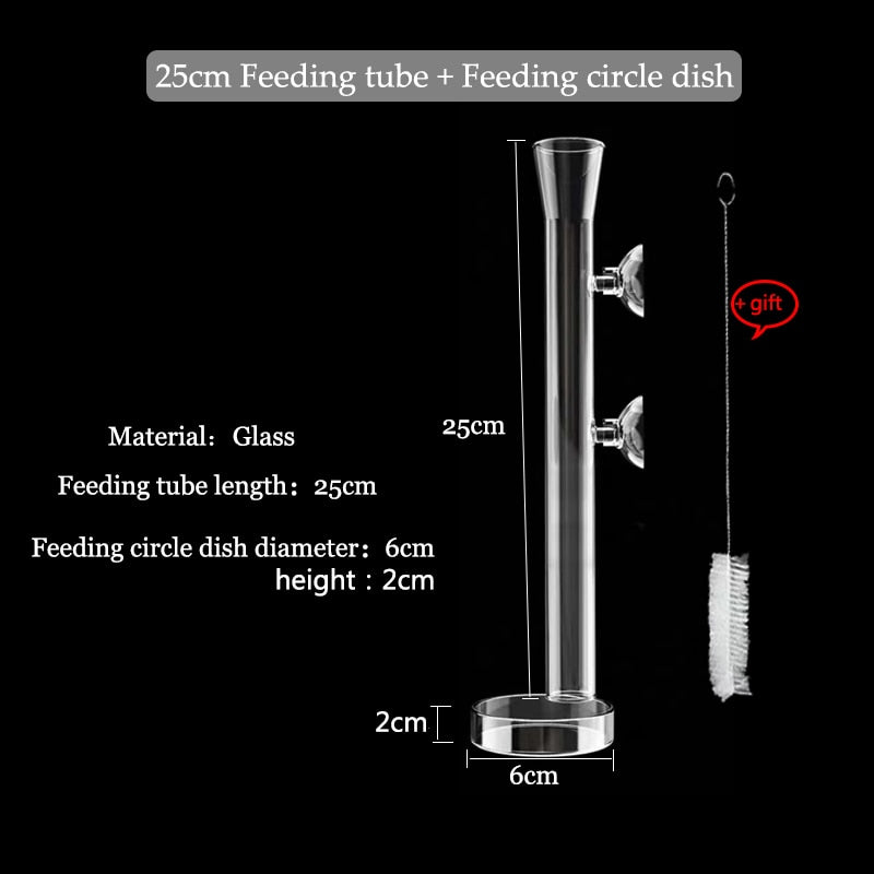Transparent Glass Aquarium Feeder | Convenient Feeding Solution for Shrimp and Small Fish | Prevents Penetration into Sand Layer