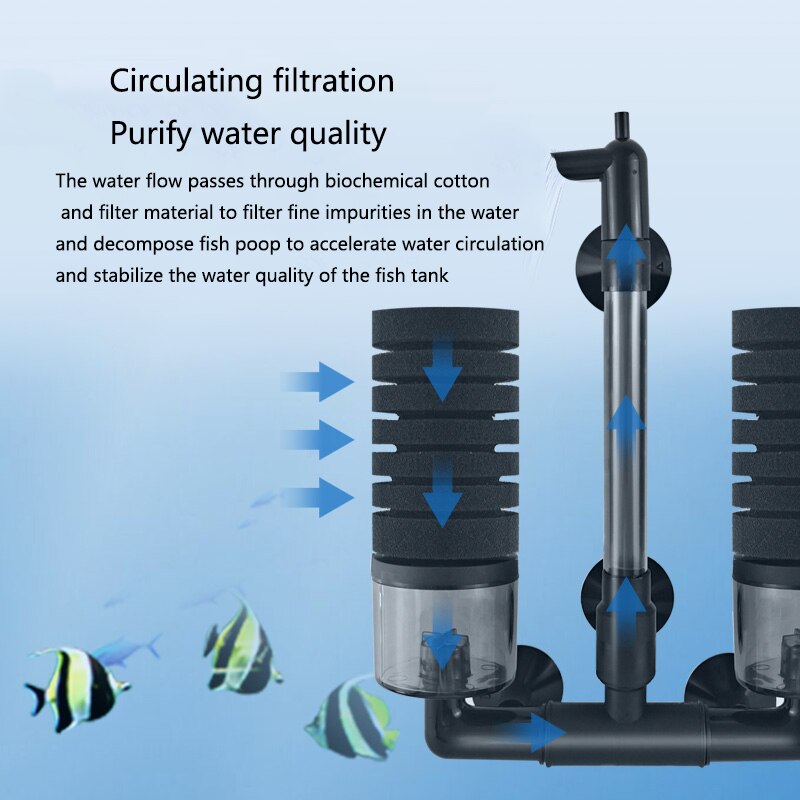Aquarium Biochemical Sponge Filter | Biological Filtration and Adjustable Design