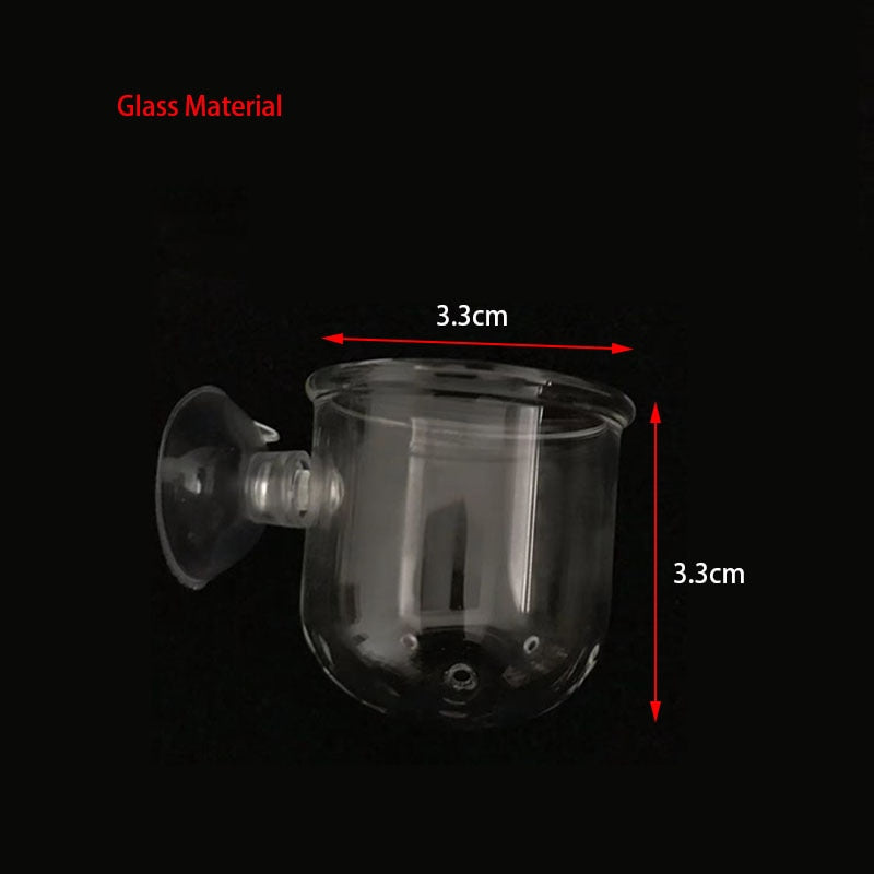Aquarium Decoration Hanging Fish Tank Mini Crystal Acrylic Glass Pot | Polka Water Planting Cylinder Cup | Feeding Accessories