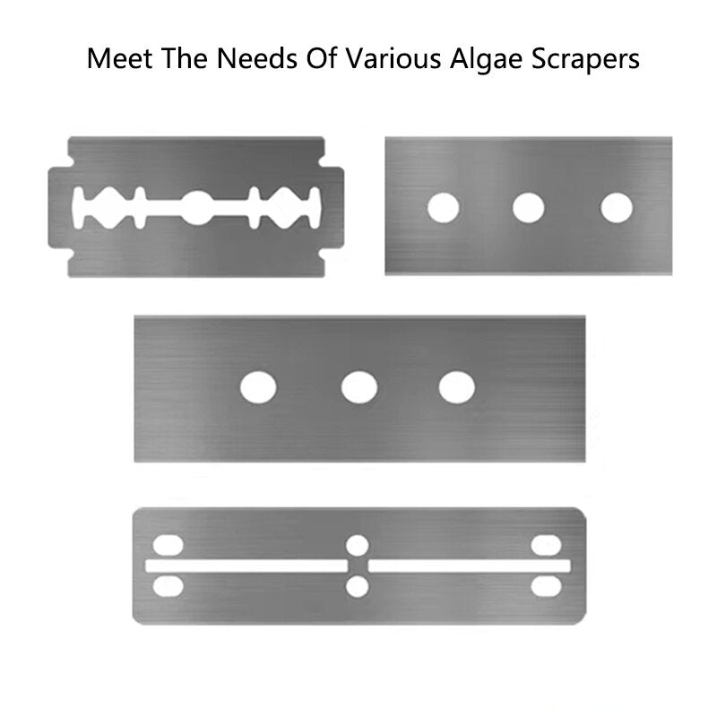 Aquarium Algae Remover Scraper Replacement Blades | Easy-to-Install and Durable Metal Blades | Strong Algae Removal Without Tank Damage
