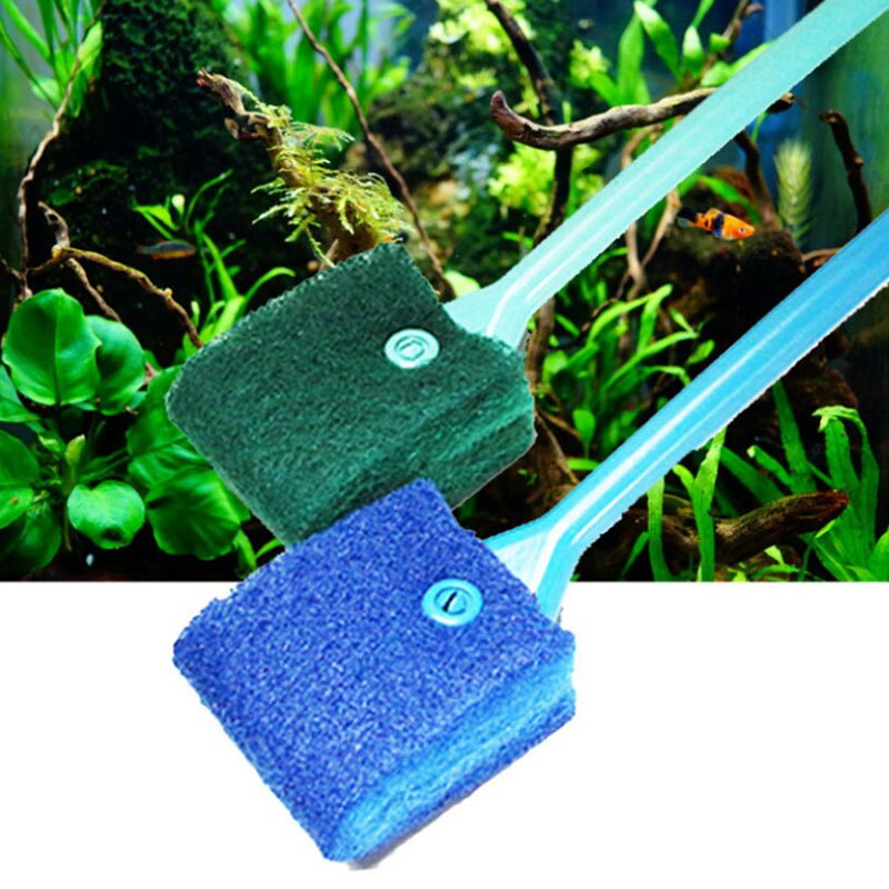 Aquarium Glass Algae Cleaner | Plant Shrimp Tank Cleaning Tool | Plastic Sponge Brush | Aquarium Accessories