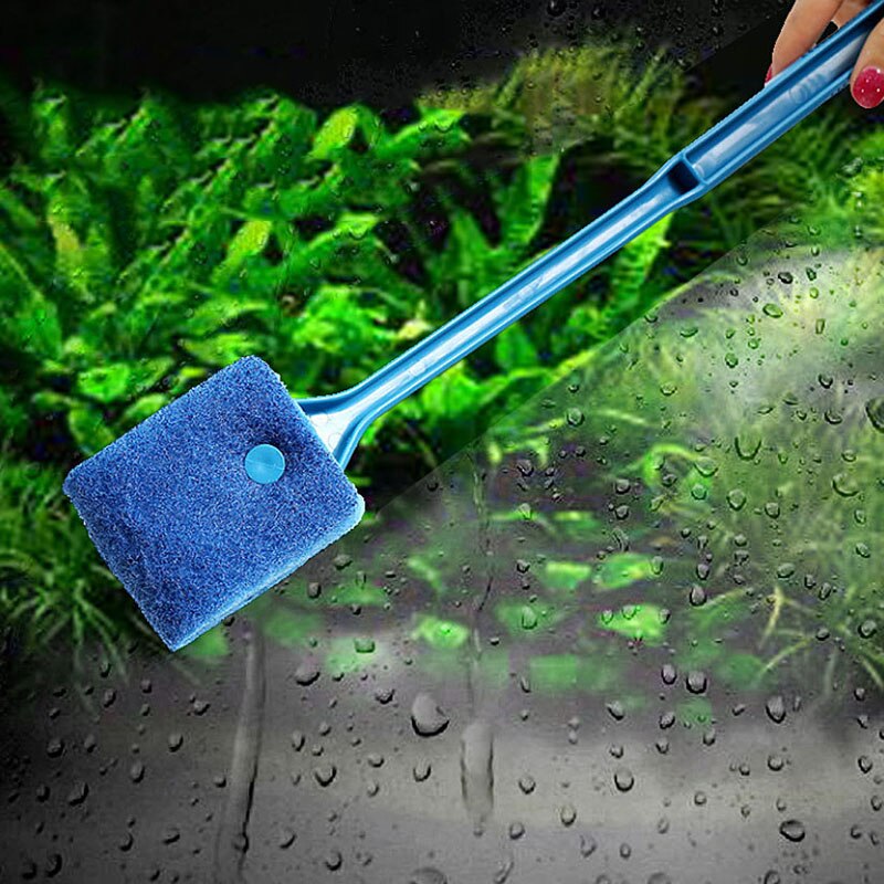 Aquarium Glass Algae Cleaner | Plant Shrimp Tank Cleaning Tool | Plastic Sponge Brush | Aquarium Accessories
