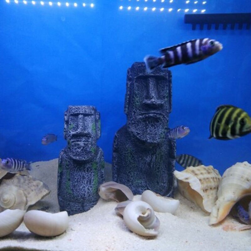 Resin Aquarium Decoration Fish Tank Ancient Antique Roman Statue Ornament | Acuario Rocks for Aquarium Fish Decor Reptile Box